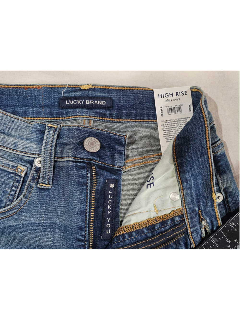 Women's Lucky Brand Bridgette High Rise Skinny Jeans Blue Size 00 - Picture 3 of 6
